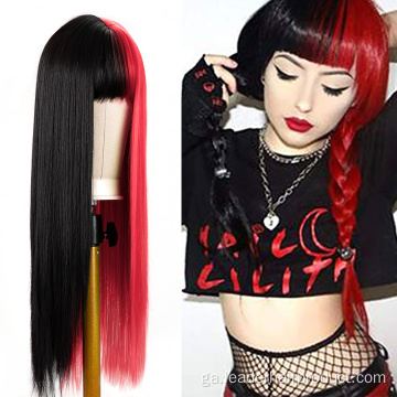 Wig Cosplay Long Tight Two Tone Le Bangs